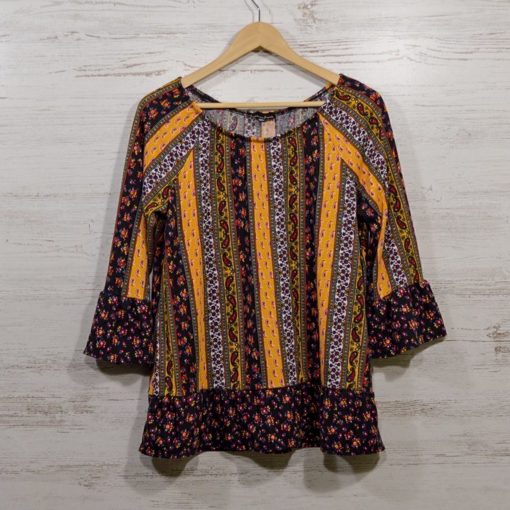 Alison Andrews Floral Paisley Blouse Sz M